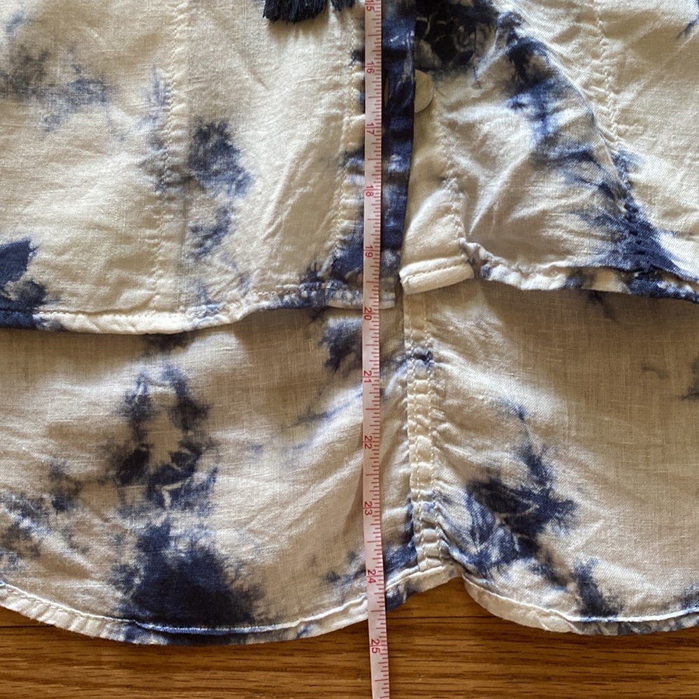 Rachel Zoe beach linen tie dye hooded button down - Picture 5 of 6